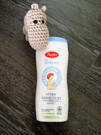 Töpfer kinder Kleielotion mit Babyschuh