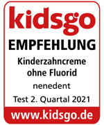 Dentinox nenedent Kinderzahncreme ohne Fluorid Test-Siegel