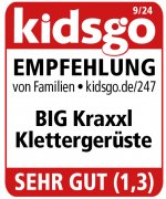 Empfehlungssiegel von Familien für das Kraxxl Klettergerüst von BIG Note 1,3 Sehr gut Empfehlungssiegel von Familien für das Kraxxl Klettergerüst von BIG Note 1,3 Sehr gut