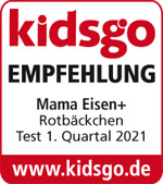 Mama Eisen+ Rotbäckchen Saft Test-Siegel Mama Eisen+ Rotbäckchen Saft Test-Siegel