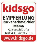 kidsgo Test Siegel Kaiserschlüpfer Rückenschmeichler Mama