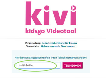 kivi Teilnehmernamen ändern