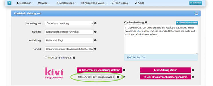 Universellen kivi Link verschicken