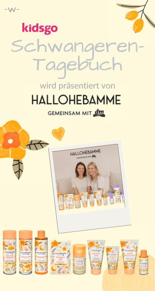 Hallo Hebamme gemeinsam mit dm präsentiert das Schwangerentagebuch